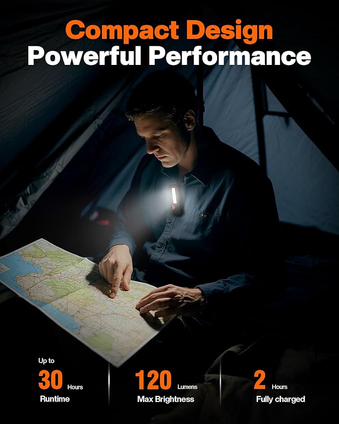 Rechargeable Mini Flashlight – 8 Light Modes LED Safety Light with Clip & Magnetic Base, Compact Pocket Flashlights Powerful Flashlight for Camping, Walking, Emergency, Outdoors