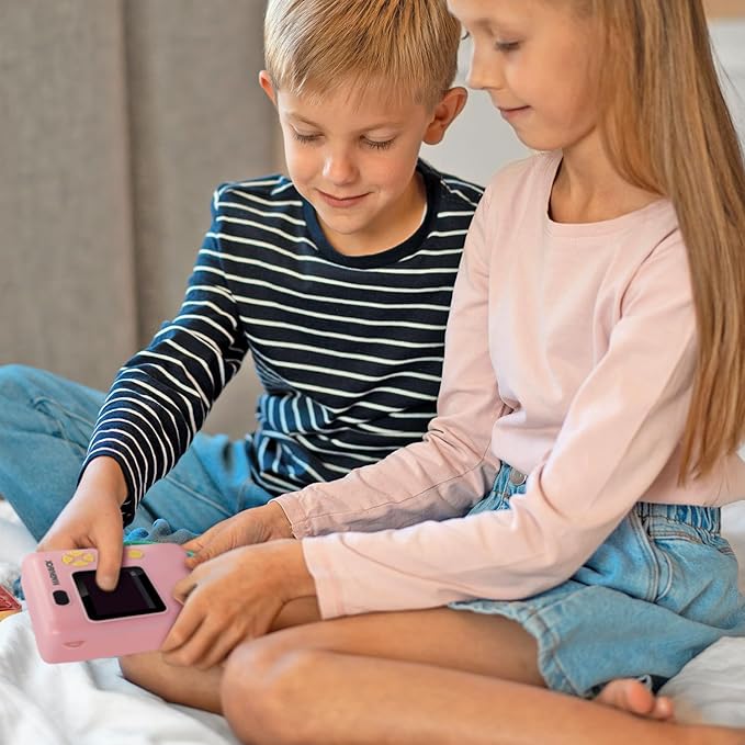 Magnavox MCC9063 Kids Camera with Low Cost Instant Print in Black & White, Print in Color from PC, Record 1080p Video, 32GB SD Card Incl., 2in LCD Display, Built-in Games, 3 Rolls of Paper Included