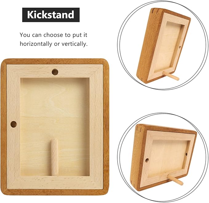 Natural Wood Photo Frames Inspired Tabletop Picture Frame with Mat, Vertical or Horizontal Display (Teak, 8x10 matted to 5x7/6x8)