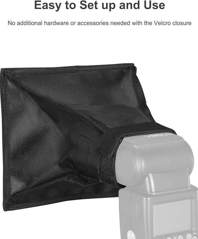 SUPON 6" x 7" Collapsible Mini Softbox – Universal Flash Diffuser for Canon, Nikon, Sony, Neewer, Godox Speedlights, Includes Storage Pouch