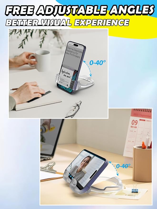Easter Basket Stuffers Essentials for Teens Girls Boys Kids Adults Cell Phone Stand: UPGRADE Adjustable Thumbs Up Lazy Phone Holder for Desk Cool Gadgets Fun Easter Gifts for Adults Men Women Teenage