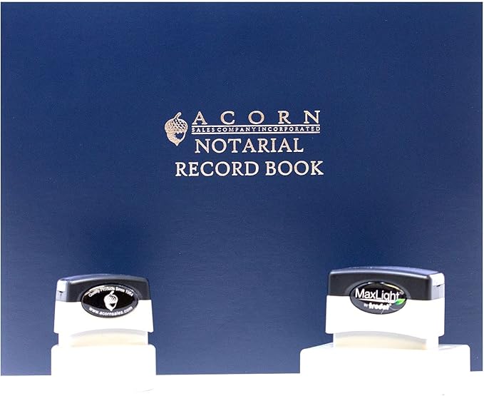 Premium Texas Notary Public Supply Kit Kit Includes: Notary Acknowledgement Stamp, Notary Journal and an Official Round Notary Stamp - MaxLight Pre-Inked Stamps, 5 Ink Colors