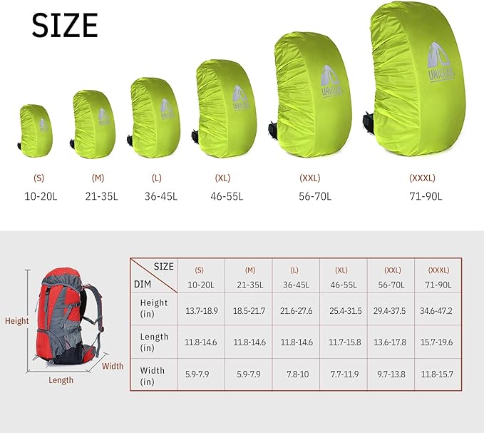 Unigear Backpack Rain Cover Waterproof Rating 5000mm Ultraportable and Durable with 2 Anti-Slip Buckle Strap, Integrated Carry Pouch Design (Green, Small)