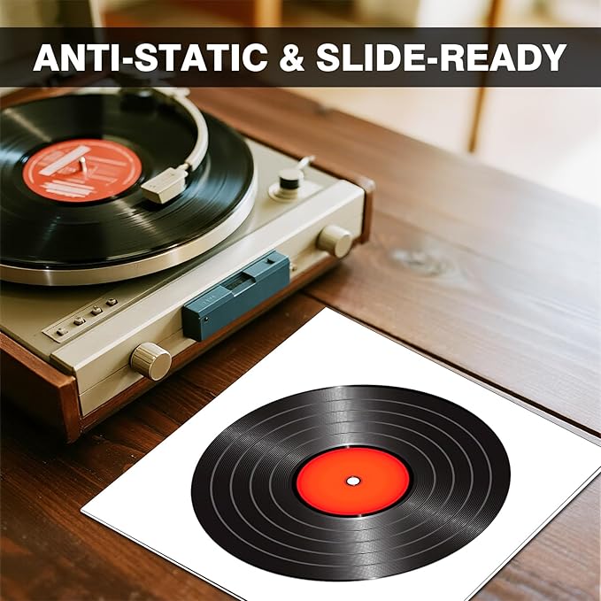 10PCS 12-Inch Picture Disc Vinyl Jackets, 350gsm White Cardboard Jackets with Extra Large Center Hole, Blank LP Album Covers for Outer Sleeves & Full Artwork Display, Durable Protection