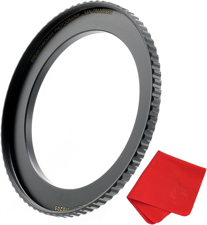 Breakthrough Photography 58mm to 82mm Step-Up Lens Adapter Ring for Filters, Made of CNC Machined Brass with Matte Black Electroplated Finish