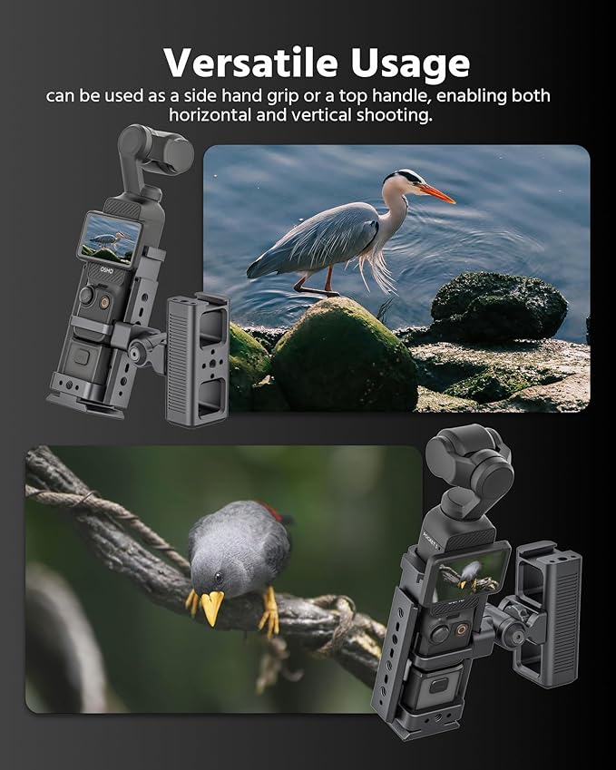 77mm/3.03" Mini Multi Functional Rotatable Side Handle with NATO Clamp for Pocket 3 Cage, Phone Cages Rigs – Perfect for Live Streaming and Video Shooting