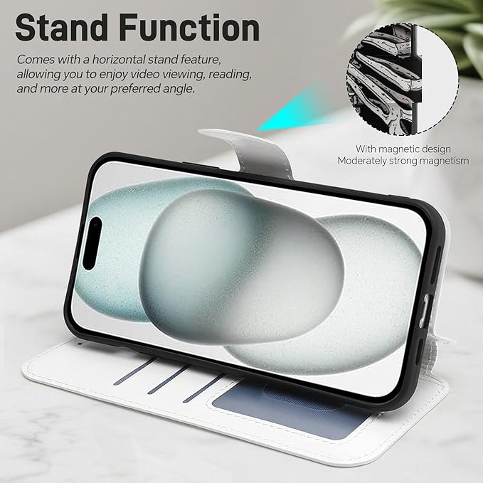 Skeleton Ribcage Bone Flip Leather Phone Case Compatible with iPhone 15/15 Plus/15 Pro/15 Pro Max