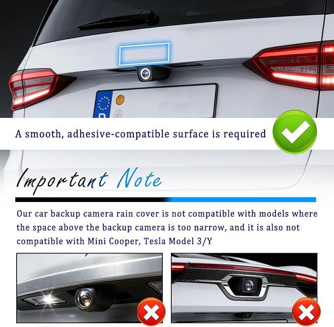 Upgraded Backup Camera Rain Shield for Car,Extended Car Back Up Camera Rain Cover for Blocking Rains Water,Silicone Rear View Backup Cameras Cover with Adhesive Backing