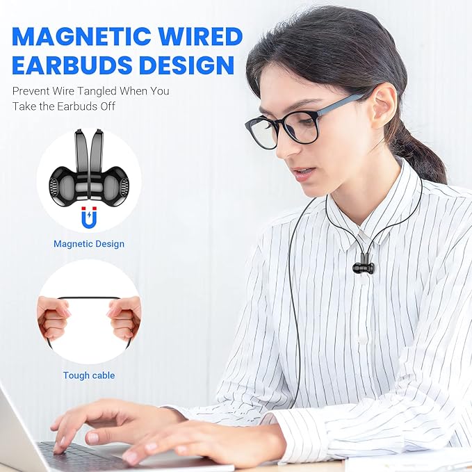USB C Headphones for Samsung S25 Ultra S24 S23 Fe S22+, Type C Earphones with Microphone HiFi Stereo Volume Control Magnetic in Ear Wired Earbud for iPhone 17 Air 16 15 Pro Max Plus/Galaxy S26 Flip 7