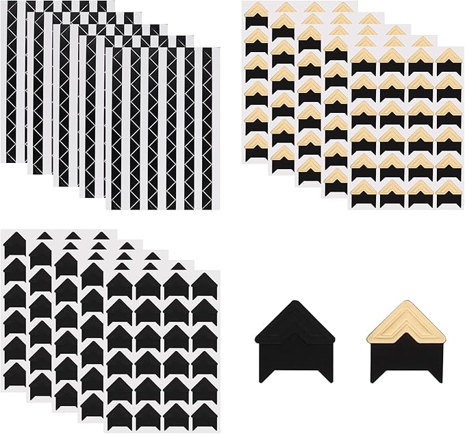 LOGJAM 810 Pcs Photo Corner Stickers, Self Adhesive Picture Corners for DIY Scrapbook Album Journal Memory Books 20 Sheets