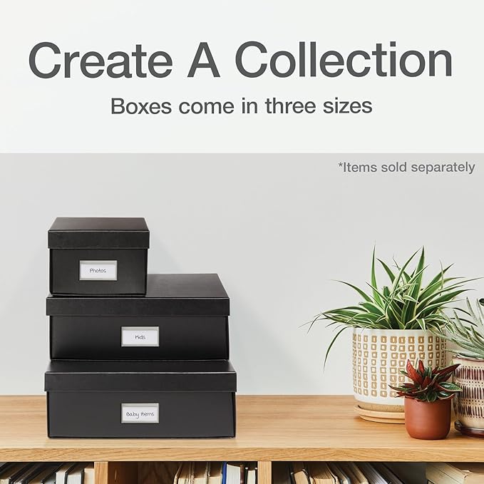 Oxford Keepsake Box, Protective Storage Box, Home and Office Organizer, Photo Storage Box, Souvenir Organizer, Small, 6" x 12" x 4 1/4" (41789)