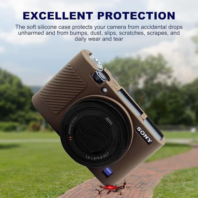 Easy Hood RX100 VII Case,Soft Silicone Protective Cover Protector Skin for Sony DSC-RX100 III RX100 V RX100 IV RX100 VII Digital Camera (Coffee)