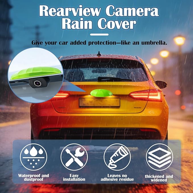 Easy Install Anti-Rain Cover for Reversing Cameras - Universal Silicone Shield, Safe Driving Support