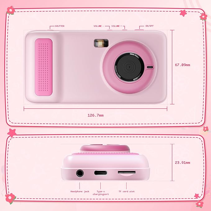 AI Digital Camera,AI Kids Camera Everything Recognition for 4 to 12 Years Old Girls Boys, Dual Lens,2.4GHz Wi-Fi,4" LCD Touch Screen,Gift Ideas for Birthday Christmas Festival