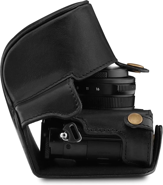 MegaGear MG1565 Ever Ready Genuine Leather Camera Case Compatible with Panasonic Lumix DC-LX100 II - Black