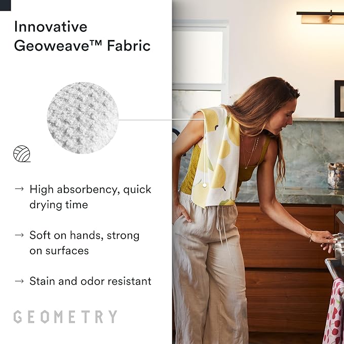 GEOMETRY Kitchen Tea Towels - Quick Dry Microfiber Dish Towels for Kitchen Sunny Hills, 18" x 30" 1 Pack