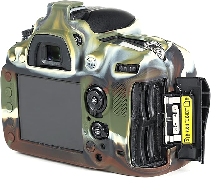 Professional Secure Silicone Camera Cases Bag Housing Rubber Body Skin for Nikon D610 D600 DSLR Camera Protective Case(Army Green)