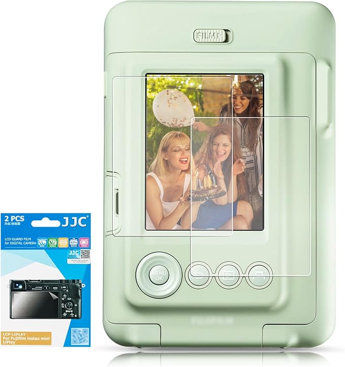 JJC 2 Pack PET Film Screen Protector Compatible for Fujifilm Instax Mini Liplay Anti-Fingerprint Anti-Scratch Water-Resistant 3H Ultra-Thin LCD Protector Cover