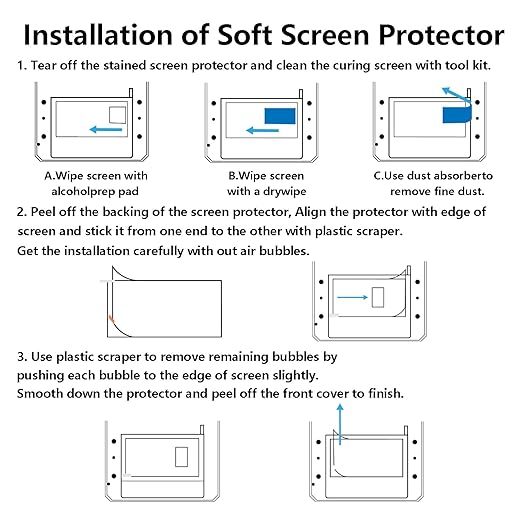 5PCS Screen Protector for Anycubic Photon M7 Pro, LCD 3D Printer PET High Light Transmittance Screen Protector Film for M7/Pro