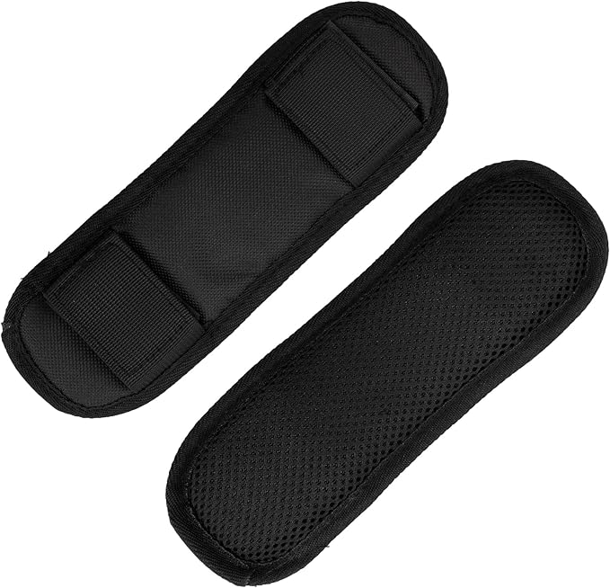 2 Pack Shoulder Strap Pads for Backpack, Luggage, Camera & Guitar - Comfortable & Breathable Cushion Pads (Black)