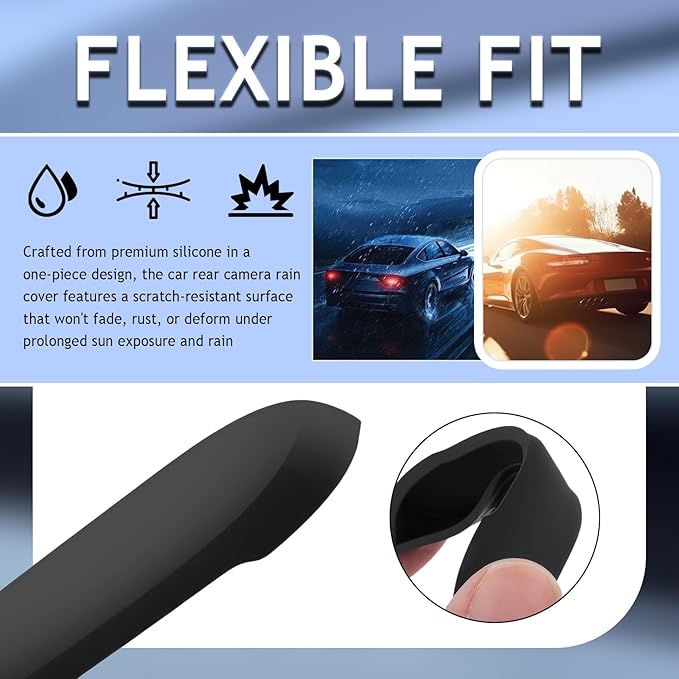 Car Rear View Camera Protection Cover,Wider Back Up Camera Rain Guard for Clarity of Image,Non-Destructive Backup Cameras Rain Shield as Car Modification Accessories