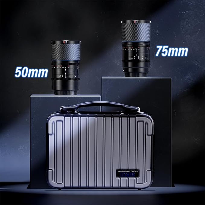 SIRUI Saturn 50mm, 75mm T2.9 1.6X Full Frame Carbon Fiber Anamorphic Lens, Cine Lens for E Mount Cameras, Less Than 500g (Blue Flare)