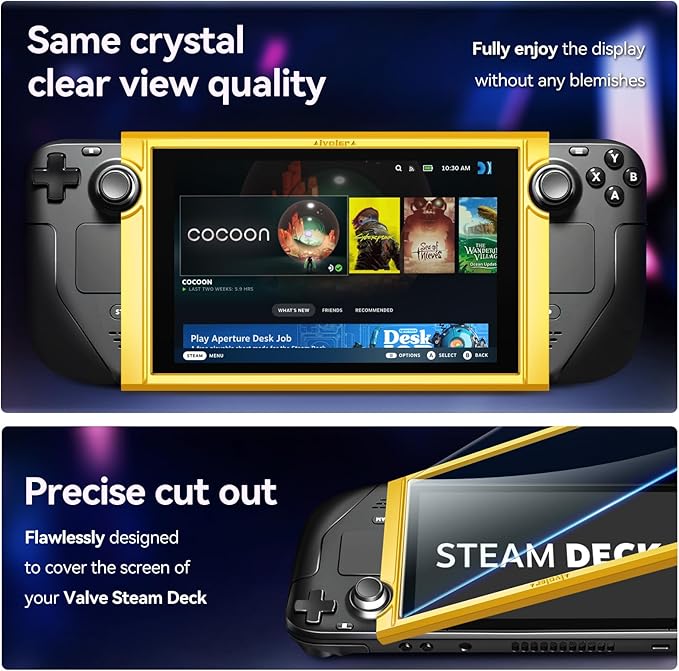 ivoler [2 Pack] Tempered Glass Screen Protector Designed for Steam Deck OLED 7.4'' 2023/Steam Deck 7''2022 with [Alignment Frame] Transparent HD Clear[Updated Version] Screen Protector for Steam Deck
