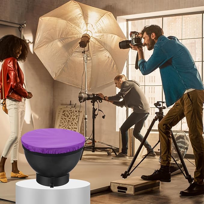 PATIKIL 7.1" x 7.1" Soft Mini Flash Diffuser Cap, 2 Pack Universal Elastic Flash Diffuser Cover for DSLR Camera Flashlight, Purple