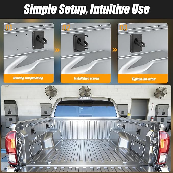 Heavy Duty Truck Tie Down Anchors Fit for 2015-2025 Ford F150 F250 F350 & Raptor 2026, 4 Pack Truck Trailer Bed Tie Downs Replaces FL3Z-99000A64-B & FL3Z-9928408-AB