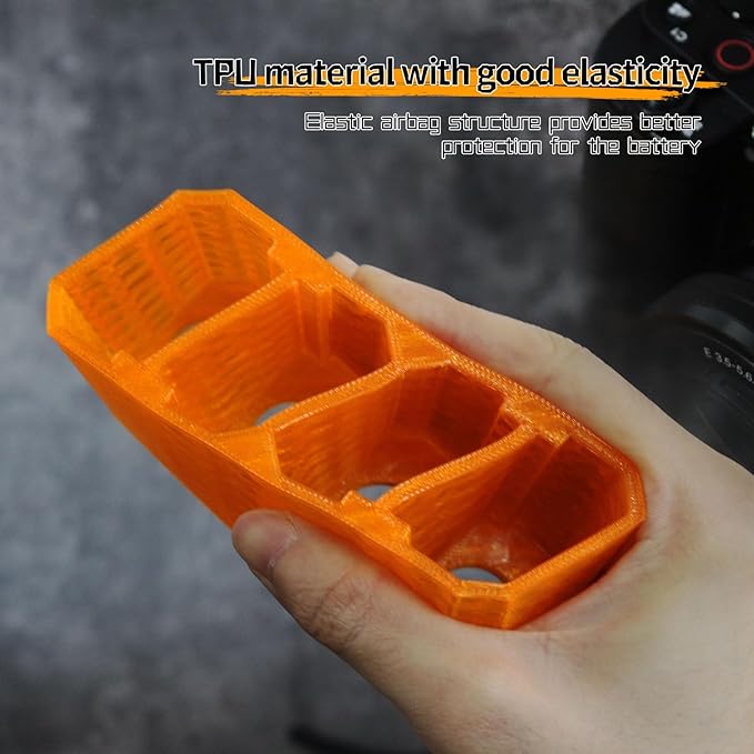 LingoFoto 2PCS Camera Battery Storage Soft Case with 2 Warehouses for Sony NP-FZ100 Camera Battery Protective Pack Case Holder (Orange,Double warehouse)