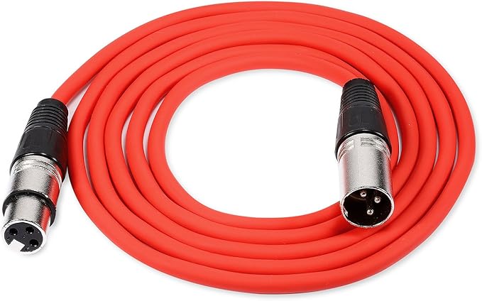 NEEWER 6 Pack 3 feet/1m Mic Cable Cord, XLR Male to XLR Female Microphone Audio Colored Snake Cables (Purple/Red/Blue/Orange/Yellow/Green)