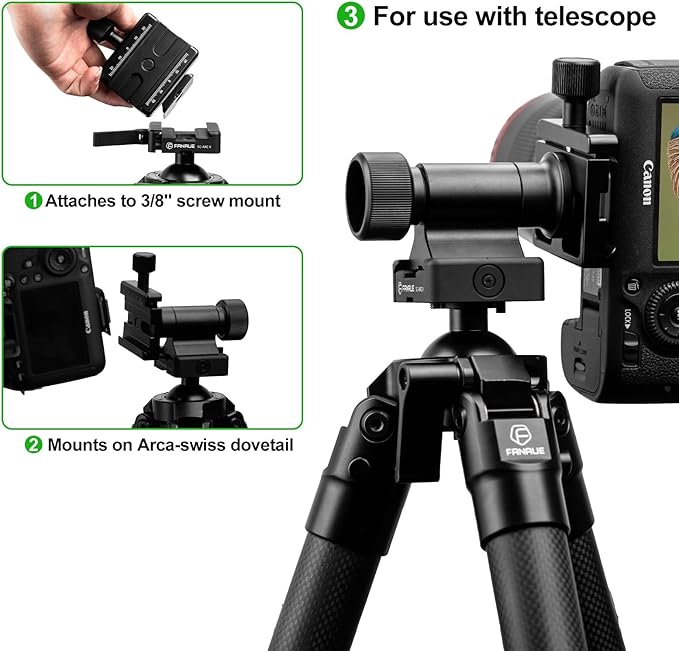 Monopod Gimbal Head with Arca-Swiss Dovetail Quick Release Plate | Rapid Side-Saddle Tilt Adjustment for Telephoto Lenses | Tripod Mount | Professional Photography & Video Gear for DSLR/Camcorders