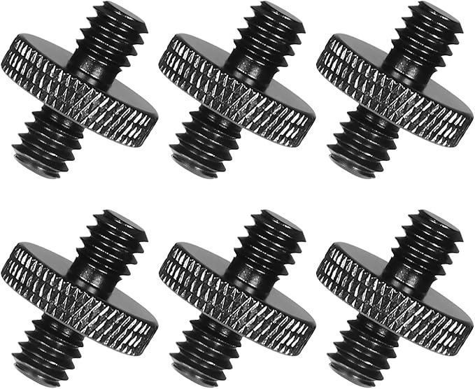 6 Pack 1/4" Male to 1/4" Male Camera Mount Screw Tripod Mount - Precision Made