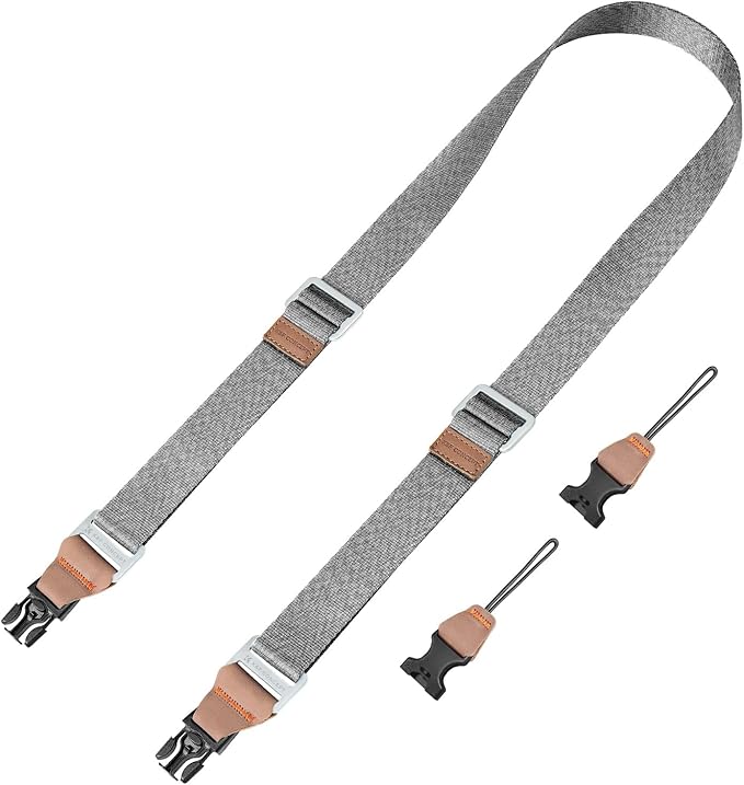 K&F CONCEPT 32mm Camera Neck Strap for Photographers Camera Strap Quick Release Clip Adjustable Sling Strap Compatible with Nikon Canon Sony Olympus DSLR Camera Grey