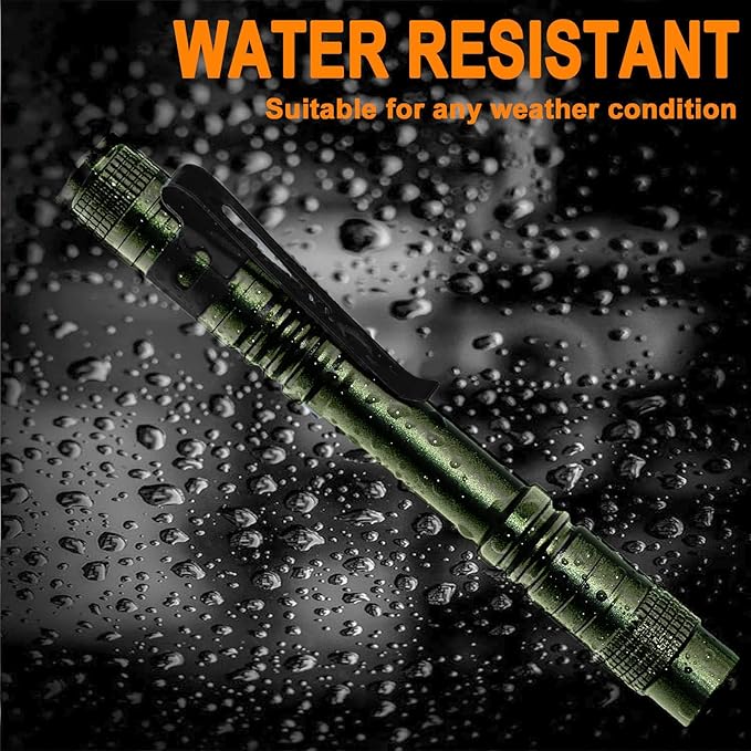 Beieverluck 10 Pack Small Mini Flashlights, Pocket Flashlight Penlight with Clip, Tactical Pen Light for Camping Outdoor Emergency Inspection Fathers Gifts for Dad Husband