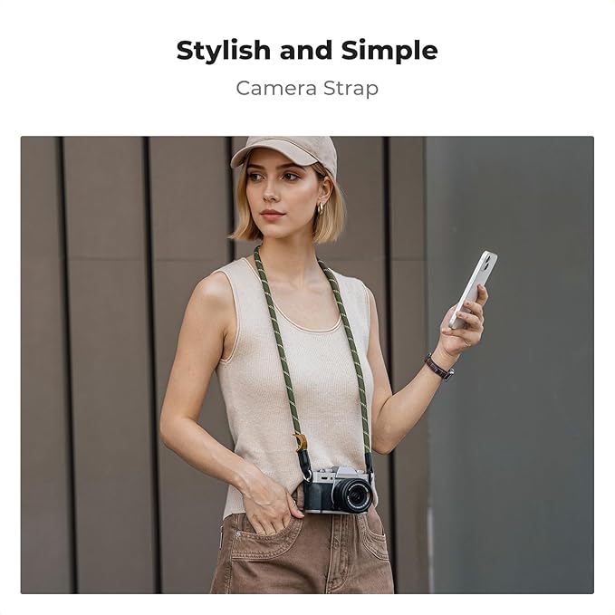 K&F CONCEPT Camera Neck Strap,100cm Nylon Rope Camera Shoulder Strap with O-ring for DSLR Camera