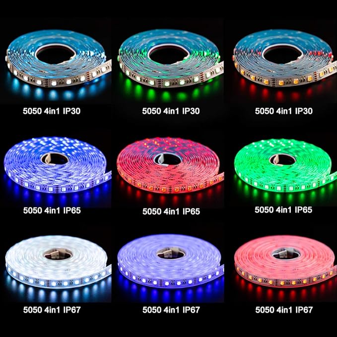 BTF-LIGHTING 5050 RGBW RGB+Warm White(2700K-3000K) 4 Colors in 1 LED Tape Light DC12V 5m 16.4ft 60LED/m Multi-Colored IP67 Black 14mm PCB for Bedroom Kitchen Home Decoration(No Adapter or Controller)