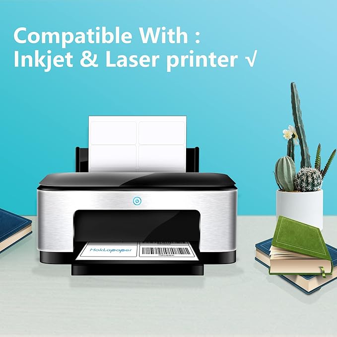 2" x 4" Shipping Labels,Printable White Mailing Labels for Laser/Inkjet Printer,Permanent Adhesive Sticker Labels(100 Sheets,1000 Labels)