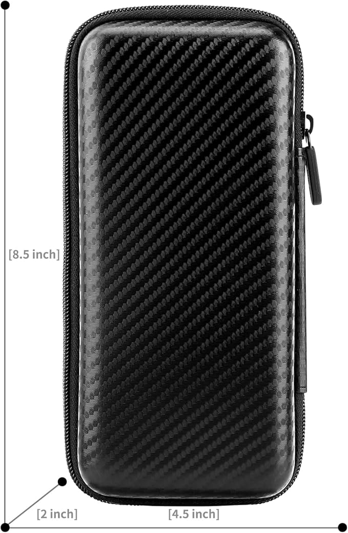 iMangoo Travel Essentials Electronics Organizer Charger Case Portable Dual Zipper Shockproof Pouch Tech Purse Cord Cable Pouches Power Bank Storage Accessories Bag for Women Men,8.5x4.5x2 Fiber Black