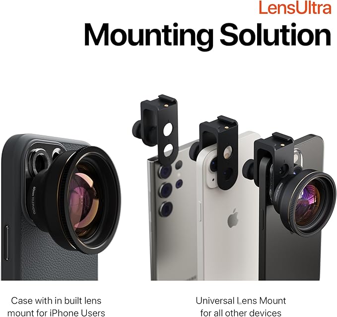 Shiftcam | LensUltra 60mm Telephoto Lens - 2X Magnification, 30-40cm Focus Distance - Capture Distant Beauty, Flattering Portraits, Optical Zoom, Premium Design