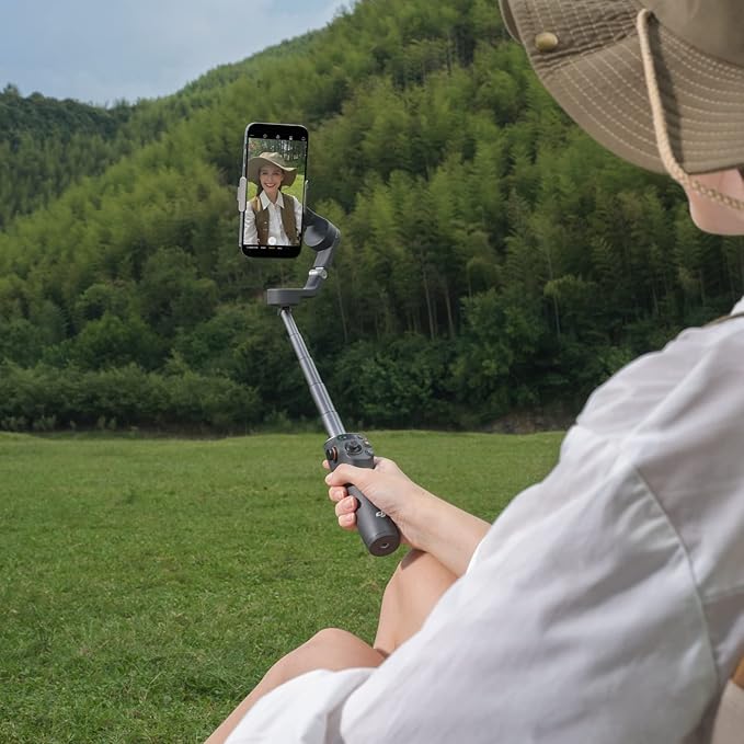 DJI Osmo Mobile 6 Gimbal Stabilizer for Smartphones, 3-Axis Phone Gimbal, Built-in Extension Rod, Object Tracking, Portable and Foldable, Vlogging Stabilizer, Slate Gray