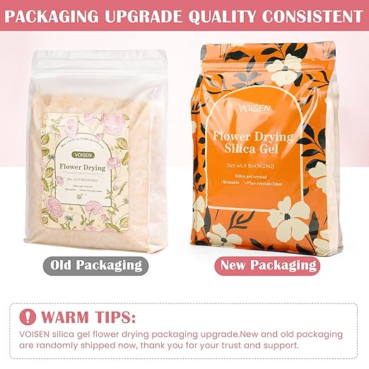 VOISEN Silica Gel Flower Drying,8LBS Flower Drying Silica Gel Crystals,Color Indicating Flower Preservation Kit Contains Flowers Desiccant, Brush, Gloves, Plastic Box