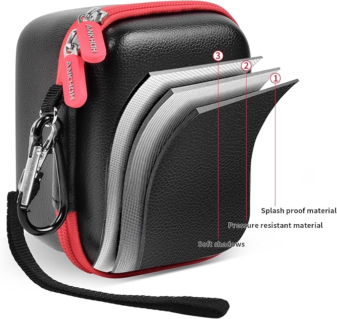 ANKHOH Digital Camera Case for Polaroid Go Generation 2 Gen 2/9035/9071/9070 Instant Mini Camera, Instax Film Cameras Storage with Mesh Pocket for Photo, Stickers (Box Only) (Black)