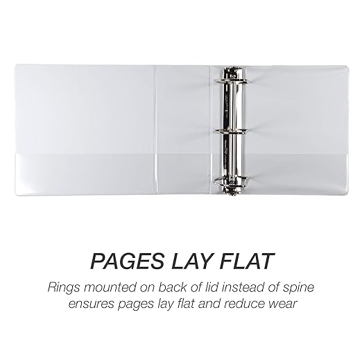 Samsill Durable 5 inch 3 Ring Binder, Made in USA, Locking D Ring FSC 100% Recycled Chipboard, White
