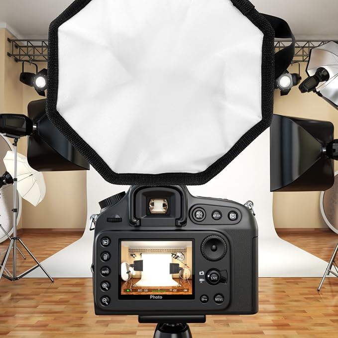KALLORY Camera Flash Lamp Softbox Diffuser 30Cm Octagonal Light Cover Photography Lighting Modifier for External Flash Units Video Recording and Photo Studio Use