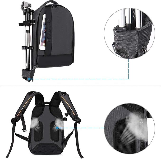 MOSISO Camera Backpack,DSLR/SLR/Mirrorless Photography Backpack Buffer Padded Shockproof Camera Bag with Customized Modular Inserts&Tripod Holder Compatible with Canon,Nikon,Sony etc, Gray