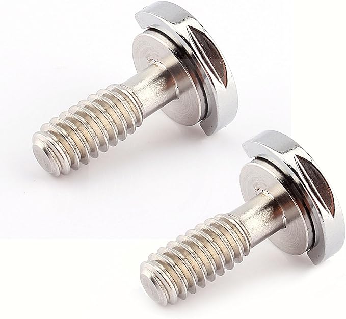 GOWENIC 2PCS Fat D Ring Camera Screws, Long Shank 1/4" 20 Stainless Steel Thread Quick Release Plate Mounting Screws for Tripod, Monopod, DSLR Camera Rig