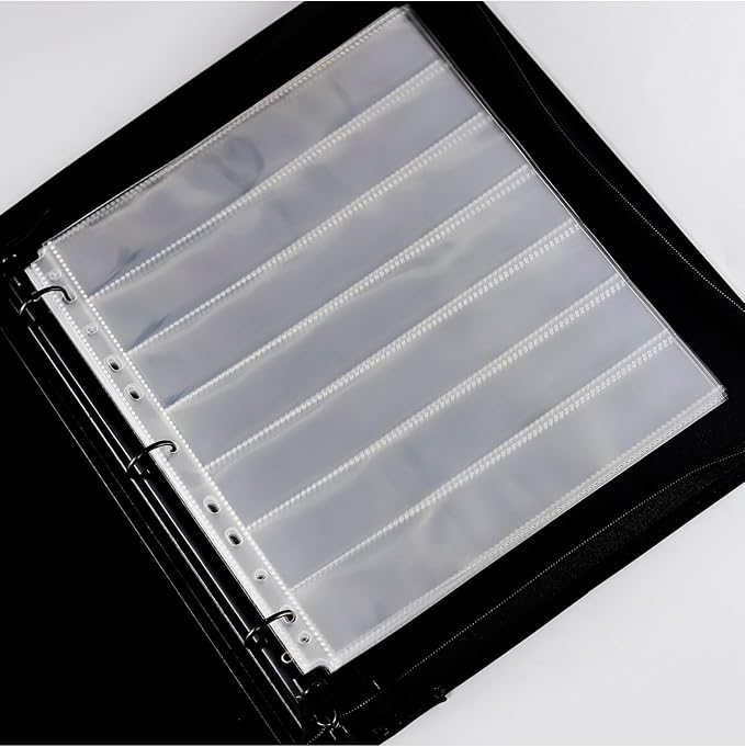 Black Acid Free Film Protector Storage Box Set, 3 Ring Film Negative Binder, 30 Pcs 135 35mm Negative Page Preservers