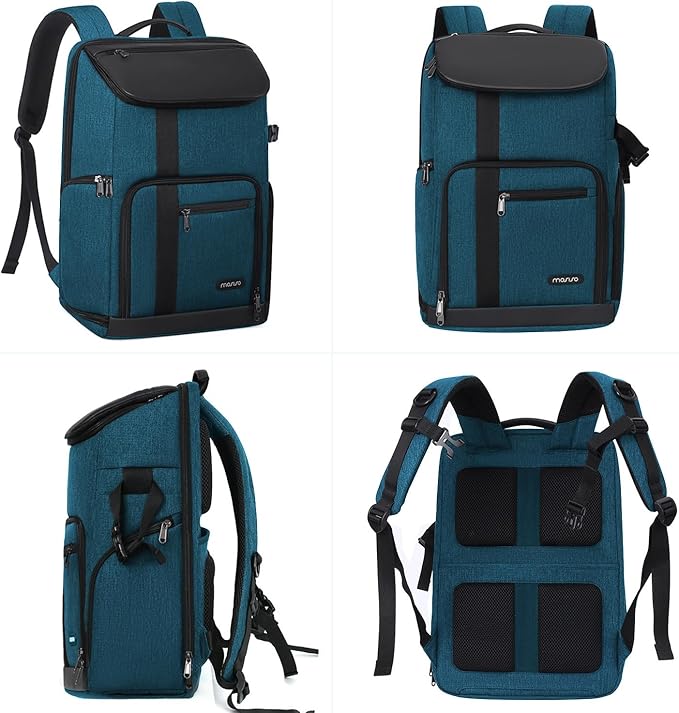 MOSISO Camera Backpack, DSLR/SLR/Mirrorless Large Men/Women Photography Camera Bag Case with 17.3 inch Laptop Compartment&Tripod Holder&Rain Cover Compatible with Canon/Nikon/Fuji/Laptop, Teal Blue