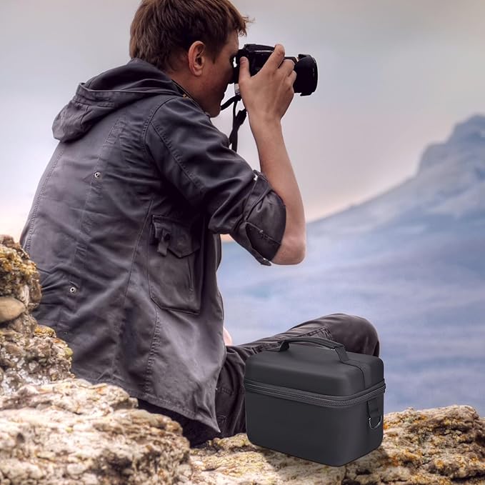 Digital Camera Case Compatible with Canon EOS Rebel T7/ 4000D/ T100 DSLR Cameras, Also for Sony Alpha a6400/ a6100/ a6700/ A6600/ a6300 Mirrorless, Holder for SD Card and More (Black)